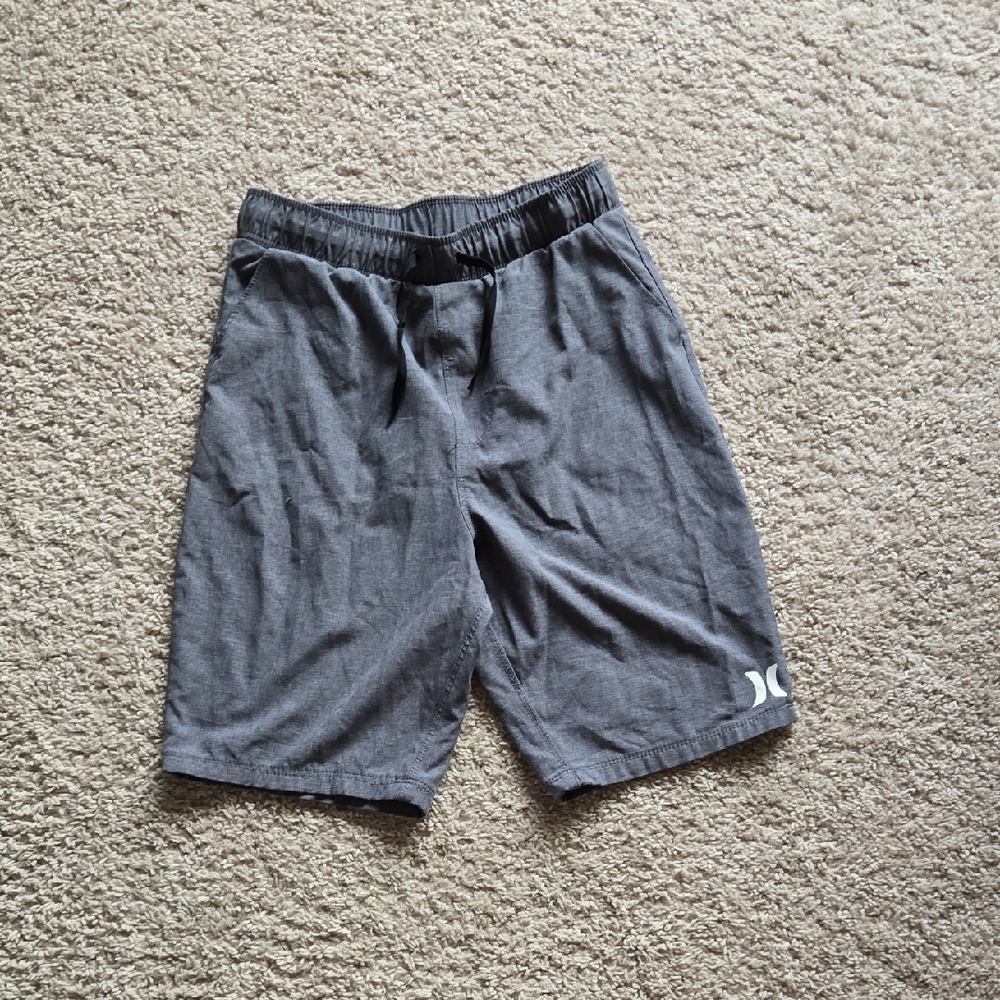 Hurley Men's Charcoal Elastic-Waist Athletic Shorts